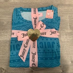 *NWT Juicy Couture Blue 2 Piece Pajama Gift Set Christmas Holidays Loungewear